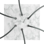 Lampenbaldachin Rose-One quadratisch, 200 mm mit 6 Löchern und 4 seitlichen Löchern – Marmor Carrara – Ansicht 2