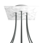 Lampenbaldachin Rose-One quadratisch, 200 mm mit 6 Löchern und 4 seitlichen Löchern – Marmor Carrara