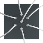 Quadratischer Rose-One-Baldachin, 200 mm mit 7 Löchern und 4 seitlichen Löchern – Anthrazit – Ansicht 2