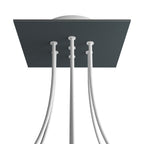 Quadratischer Rose-One-Baldachin, 200 mm mit 7 Löchern und 4 seitlichen Löchern – Anthrazit