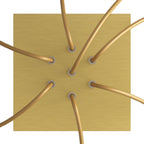 Rosone Rose-One quadratisch, 200 mm, mit 7 Löchern und 4 seitlichen Öffnungen – Dibond Satiniertes Messing – Ansicht 2