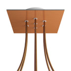 Rose-One quadratische Deckenrosette, 200 mm mit 7 Bohrungen und 4 seitlichen Bohrungen – Dibond Kupfer satiniert