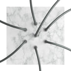 Rose-One quadratische Deckenrosette, 200 mm mit 7 und 4 seitlichen Löchern – Marmor Carrara – Ansicht 2