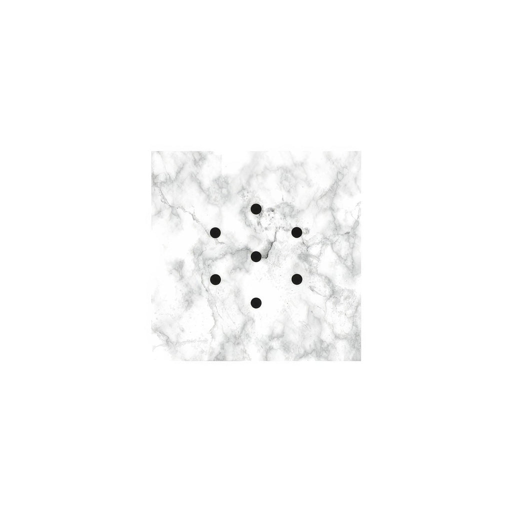 Rose-One quadratische Deckenrosette, 200 mm mit 7 und 4 seitlichen Löchern – Marmor Carrara – Ansicht 3