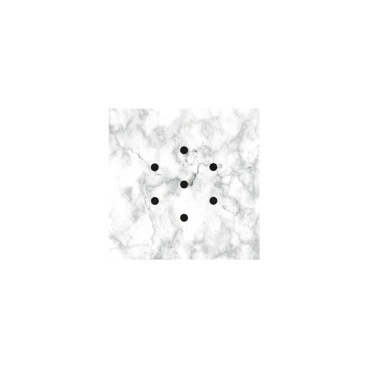 Rose-One quadratische Deckenrosette, 200 mm mit 7 und 4 seitlichen Löchern – Marmor Carrara – Ansicht 3
