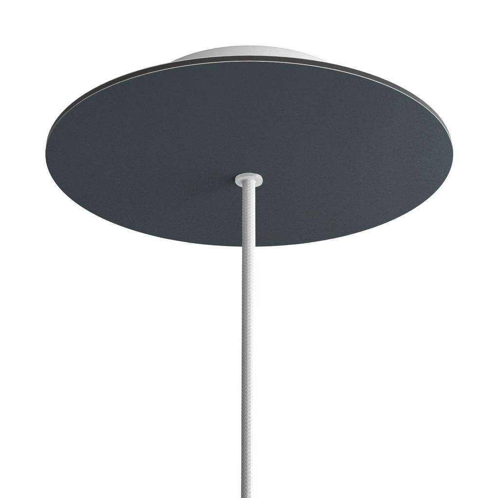 Lampenbaldachin Rose-One rund, Durchmesser 200 mm mit 1 Loch und 4 seitlichen Löchern – Anthrazit