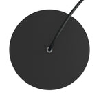 Runder Rose-One-Baldachin, Durchmesser 200 mm mit 1 Loch und 4 seitlichen Bohrungen – Matt Schwarz – Ansicht 2