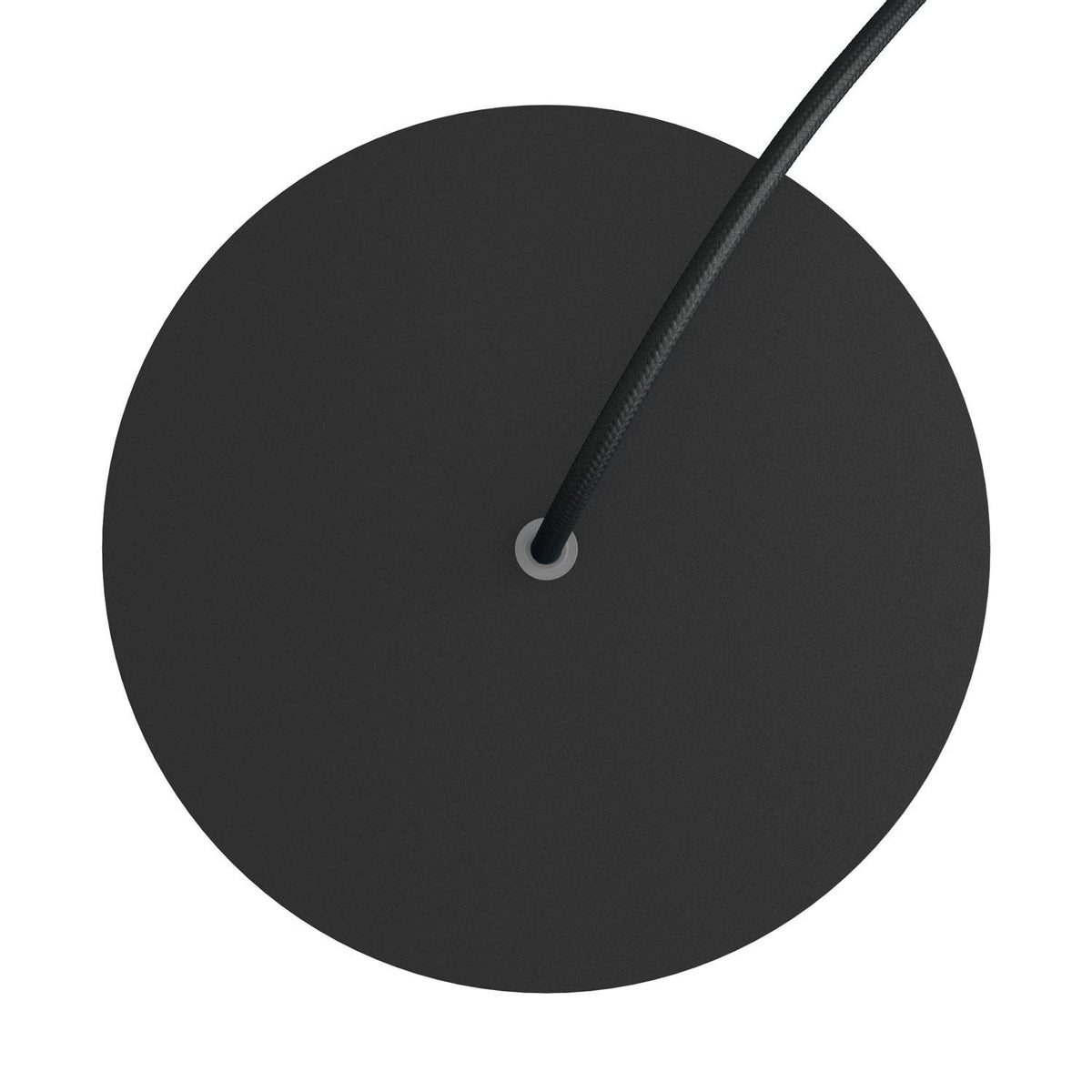 Runder Rose-One-Baldachin, Durchmesser 200 mm mit 1 Loch und 4 seitlichen Bohrungen – Matt Schwarz – Ansicht 2