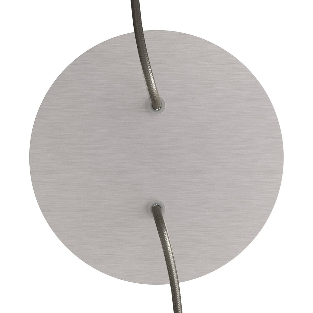 Rose-One Baldachin rund, Durchmesser 200 mm mit 2 Löchern und 4 seitlichen Löchern – Dibond mattierter Stahl – Ansicht 2