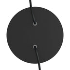 Rose-One Baldachin rund, Durchmesser 200 mm mit 2 Bohrungen und 4 seitlichen Bohrungen – Matt-Schwarz – Ansicht 2
