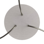 Rose-One runder Lampenbaldachin, Durchmesser 200 mm mit 3 Löchern und 4 seitlichen Löchern - Dibond Edelstahl satiniert – Ansicht 2