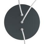 Runder Rose-One-Baldachin, Durchmesser 200 mm mit 3 Löchern in einer Reihe und 4 seitlichen Löchern – Anthrazit – Ansicht 2