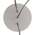 Runder Rose-One Baldachin, Durchmesser 200 mm mit 3 Löchern in Linie und 4 seitlichen Löchern – Dibond Edelstahl satiniert – Ansicht 2