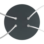 Runder Lampenbaldachin Rose-One, Durchmesser 200 mm mit 4 Löchern und 4 seitlichen Löchern – Anthrazit – Ansicht 2
