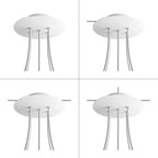 Lampenbaldachin Rose-One rund, Durchmesser 200 mm mit 5 Löchern und 4 seitlichen Löchern - Mattweiß – Ansicht 4