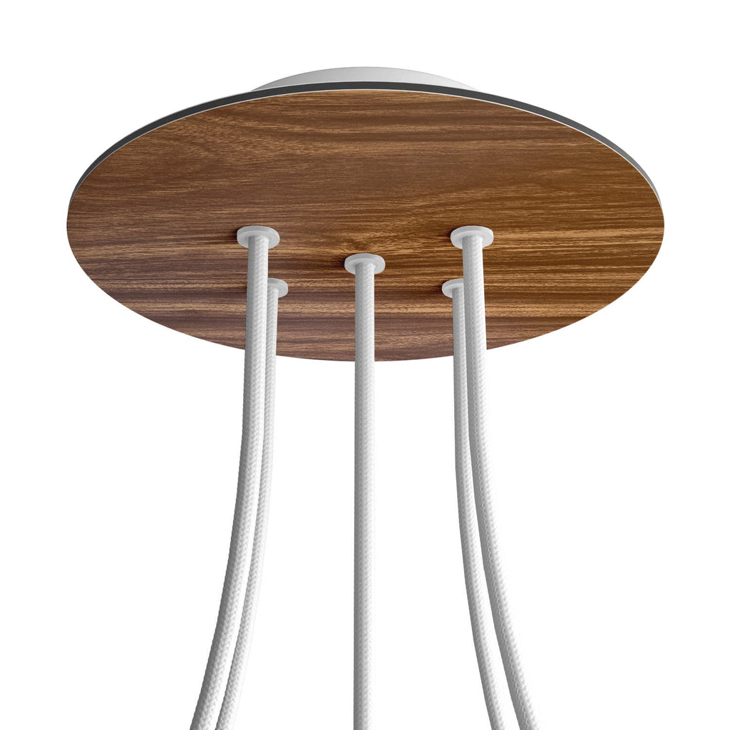 Rosette Rose-One rund, Durchmesser 200 mm mit 5 Öffnungen und 4 seitlichen Öffnungen – Holz