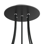 Runder Rose-One-Baldachin, Durchmesser 200 mm mit 5 Bohrungen und 4 seitlichen Bohrungen – Matt Schwarz