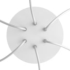 Rosette Rose-One rund, Durchmesser 200 mm mit 6 Löchern und 4 seitlichen Löchern - Mattweiß – Ansicht 2