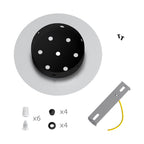 Runder Rose-One Baldachin, Durchmesser 200 mm mit 6 Bohrungen und 4 seitlichen Löchern - Dibond Mattstahl – Ansicht 10
