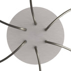 Runder Rose-One Baldachin, Durchmesser 200 mm mit 6 Bohrungen und 4 seitlichen Löchern - Dibond Mattstahl – Ansicht 2