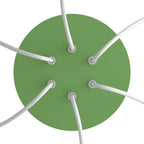Runder Rose-One-Baldachin, Durchmesser 200 mm mit 6 Löchern und 4 seitlichen Löchern – Wiesengrün – Ansicht 2