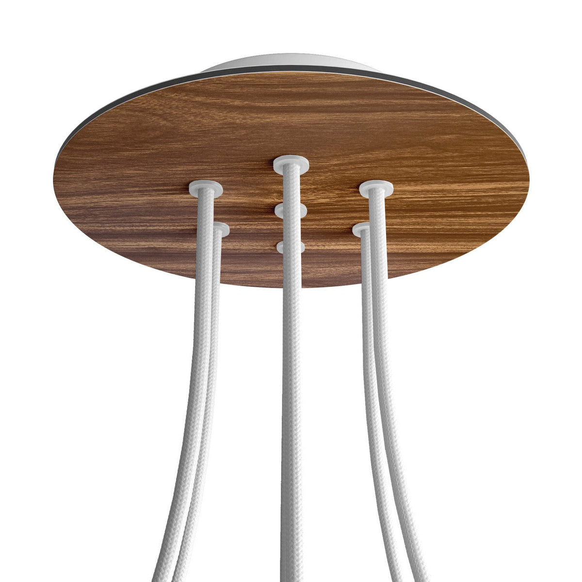 Lampenbaldachin Rose-One rund, Durchmesser 200 mm mit 7 Löchern und 4 seitlichen Löchern – Holz