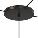 Runder Lampenbaldachin aus Aluminium Ø 30 cm mit Halterung und Schutzleiter-Textilkabel, mit 1 zentraler Bohrung – Schwarz – Ansicht 16