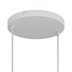 Runder Lampenbaldachin aus Aluminium Ø 30 cm mit Halterung und Erdungs-Textilkabel, mit 2 Frontbohrungen – Mattweiß