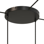 Runder Lampenbaldachin aus Aluminium Ø 30 cm mit Halterung und Schutzleiter-Textilkabel, mit 2 frontalen Bohrungen – Schwarz – Ansicht 16