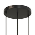 Runder Lampenbaldachin aus Aluminium Ø 30 cm mit Halterung und Erdungs-Textilkabel, mit 3 Frontbohrungen – Schwarz