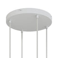 Runder Lampenbaldachin aus Aluminium Ø 30 cm mit Halterung und Erdungs-Textilkabel, mit 4 Frontbohrungen – Mattweiß
