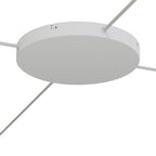 Runder Lampenbaldachin aus Aluminium Ø 30 cm mit Halterung und Erdungs-Textilkabel, mit 4 Seitenbohrungen – Mattweiß