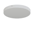 Runder Lampenbaldachin aus Aluminium Ø 30 cm mit Halterung und Erdungs-Textilkabel, ohne Bohrungen – Mattweiß