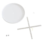 Runder Lampenbaldachin aus Aluminium Ø 50 cm mit Halterung und Schutzleiter-Textilkabel, mit 1 frontaler Bohrung – Mattweiß – Ansicht 4