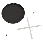 Runder Lampenbaldachin aus Aluminium Ø 50 cm mit Halterung und Erdungs-Textilkabel, mit 1 Frontbohrung – Schwarz – Ansicht 4