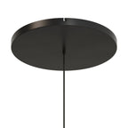 Runder Lampenbaldachin aus Aluminium Ø 50 cm mit Halterung und Erdungs-Textilkabel, mit 1 Frontbohrung – Schwarz