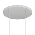 Runder Lampenbaldachin aus Aluminium Ø 50 cm mit Halterung und Schutzleiter-Textilkabel, mit 4 frontalen Bohrungen – Mattweiß