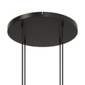 Runder Lampenbaldachin aus Aluminium Ø 50 cm mit Halterung und Schutzleiter-Textilkabel, mit 4 frontalen Bohrungen – Schwarz