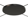 Runder Lampenbaldachin aus Aluminium Ø 50 cm mit Halterung und Schutzleiter-Textilkabel, mit 4 seitlichen Bohrungen – Schwarz