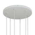 Runder Lampenbaldachin aus Aluminium Ø 50 cm mit Halterung und Schutzleiter-Textilkabel, mit 6 frontalen Bohrungen – Mattweiß