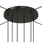 Runder Lampenbaldachin aus Aluminium Ø 50 cm mit Halterung und Erdungs-Textilkabel, mit 6 Frontbohrungen – Schwarz – Ansicht 21
