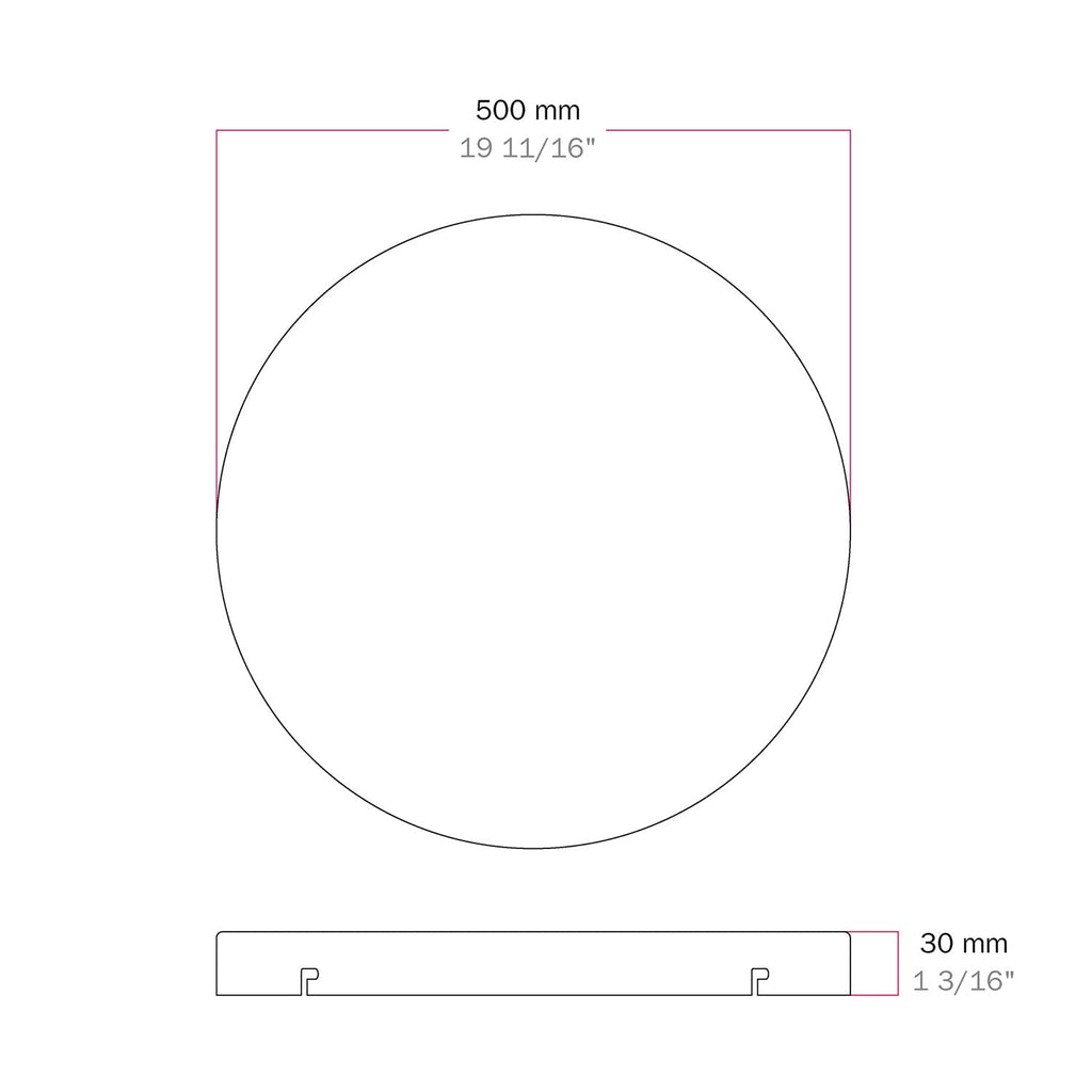 Runder Lampenbaldachin aus Aluminium Ø 50 cm mit Halterung und Schutzleiter-Textilkabel, ohne Bohrungen – Mattweiß – Ansicht 5