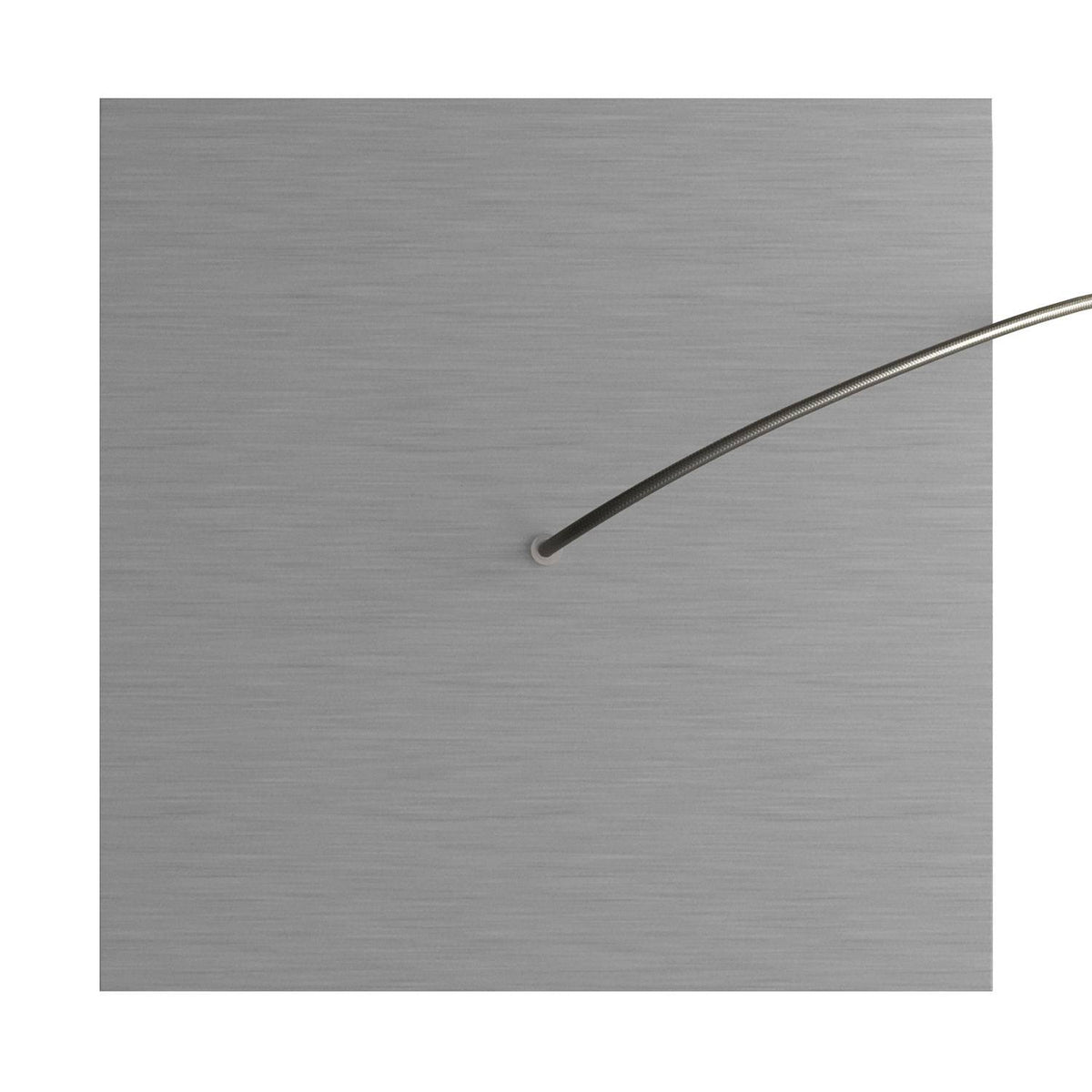 Lampenbaldachin XXL Rose-One quadratisch, 400 mm mit 1 Loch und 4 seitlichen Löchern – Dibond Edelstahl satiniert – Ansicht 2