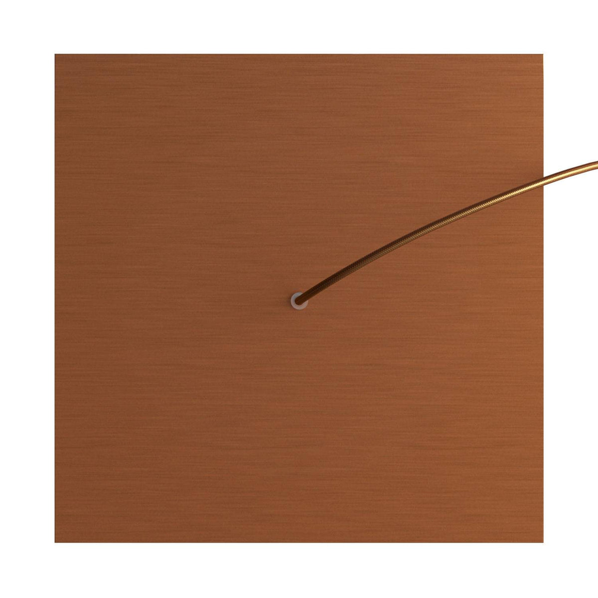 Lampenbaldachin XXL Rose-One quadratisch, 400 mm mit 1 Loch und 4 seitlichen Löchern – Dibond Satin-Kupfer – Ansicht 2