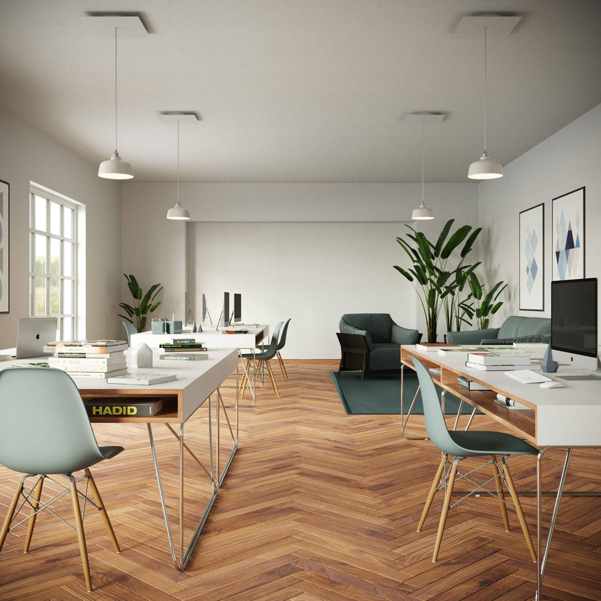 XXL-Rosette Rose-One quadratisch, 400 mm mit 1 Loch und 4 seitlichen Löchern – Holz – Ansicht 5