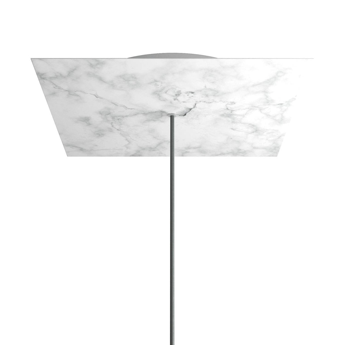 Lampenbaldachin XXL Rose-One quadratisch, 400 mm mit 1 Loch und 4 seitlichen Löchern – Marmor Carrara