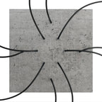 Rosette XXL Rose-One quadratisch, 400 mm mit 10 Löchern und 4 seitlichen Löchern – Zement – Ansicht 2