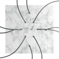 Lampenbaldachin XXL Rose-One quadratisch, 400 mm mit 10 Öffnungen und 4 seitlichen Öffnungen – Carrara-Marmor – Ansicht 2