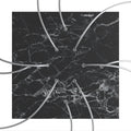 XXL Deckenbaldachin Rose-One quadratisch, 400 mm mit 10 Öffnungen und 4 seitlichen Öffnungen – Marmor Marquina – Ansicht 2