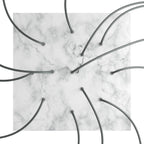 XXL-Rosette Rose-One quadratisch, 400 mm mit 12 Löchern und 4 seitlichen Löchern - Carrara-Marmor – Ansicht 2
